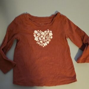 George Kids Long Sleeve Shirt with Heart Design - Rust